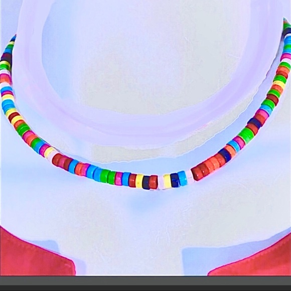 TURQUOISE NECKLACE COLOR CHOICE 2 STRANDw/1 STERLING SILVER CLASP DYED FLAT BEAD - Picture 2 of 2